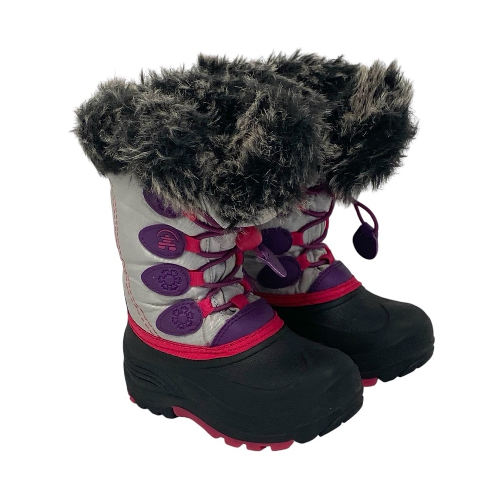 Kamik Girls Silver & Pink & Purple Waterproof Winter Snow Boots - New - Size 9